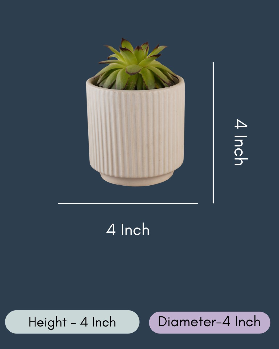 Ribbed White Planter