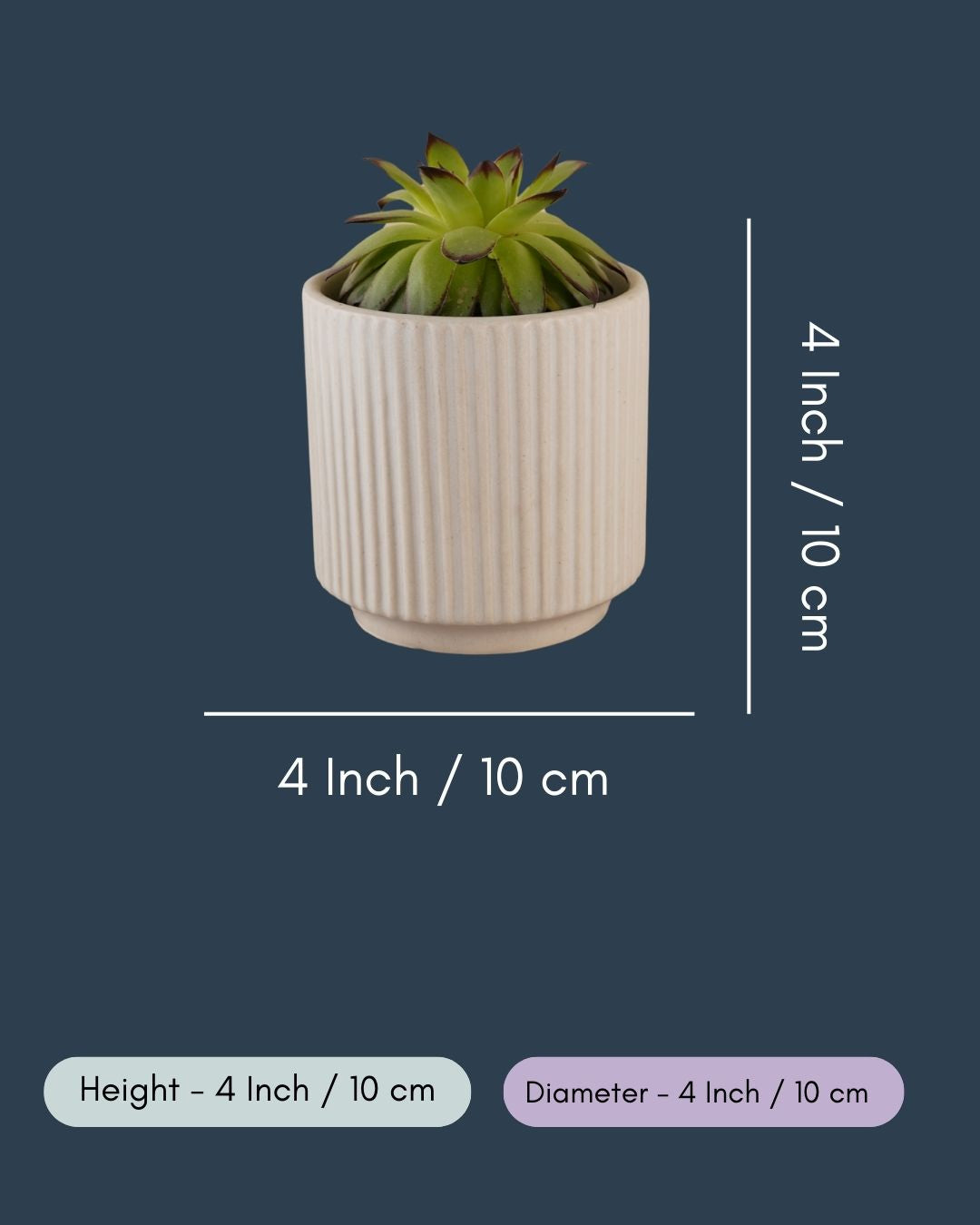 Ribbed White Planter