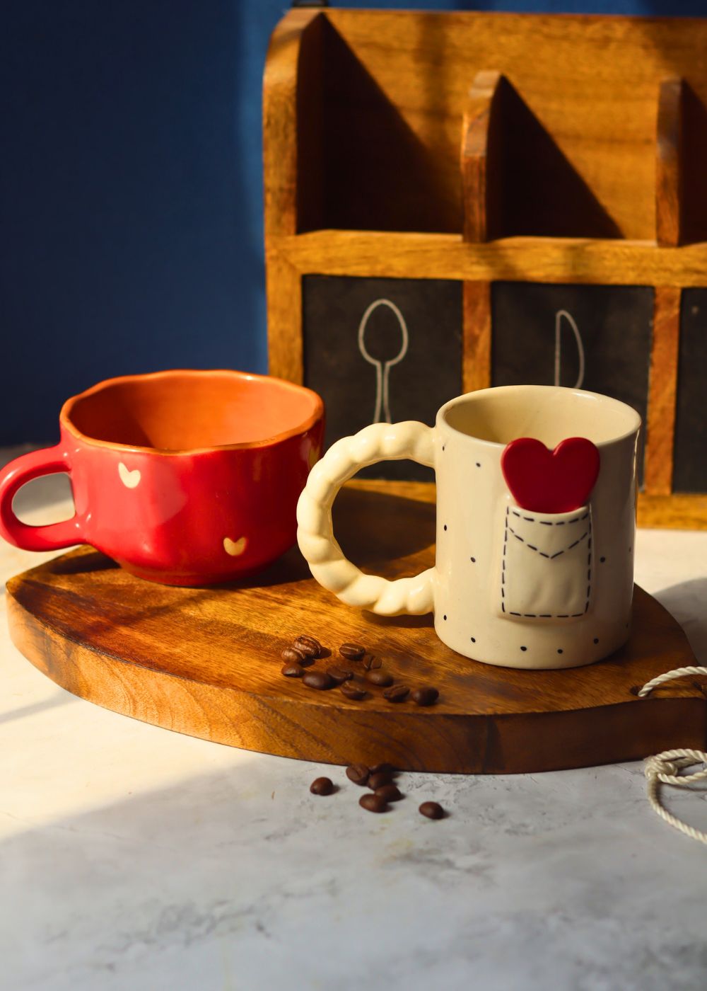 Cupid & Love Letter Mug handmade in India