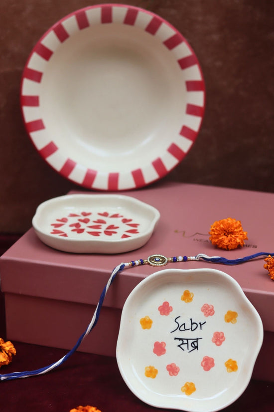 The Heartfelt Rakhi Gift Hamper made by ceramic