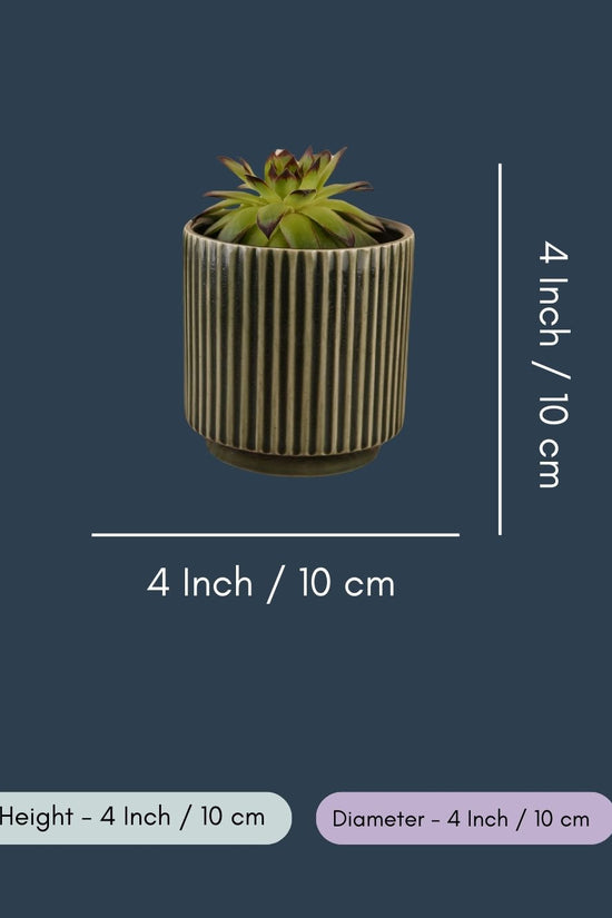 Ribbed Olive Green Planter