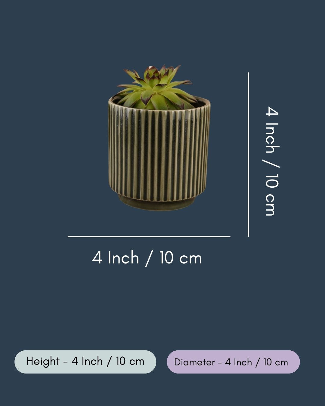 Ribbed Olive Green Planter
