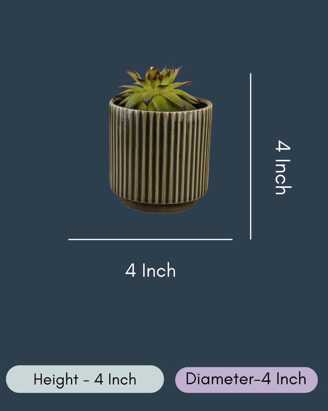 Ribbed Olive Green Planter