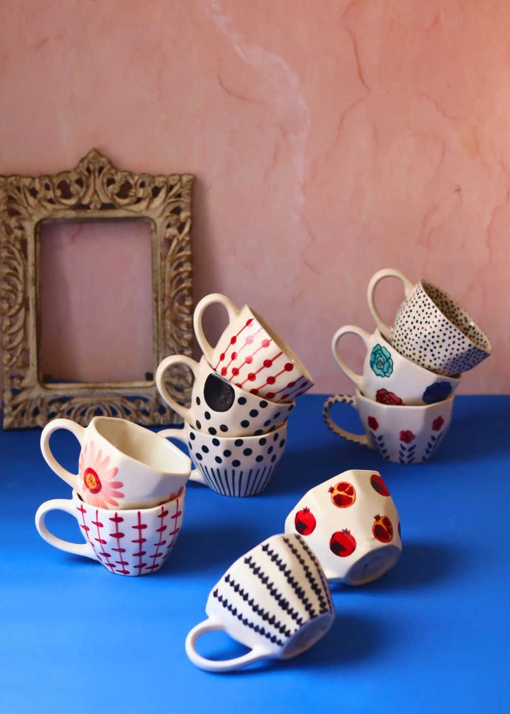 Set of 10 Floral Charm Mugs (for the price of 7) with premium quality material