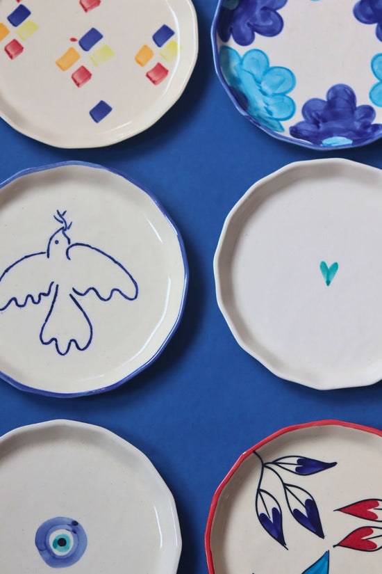 Set of 6 Blue Plates (For the price of 5) handmade in india