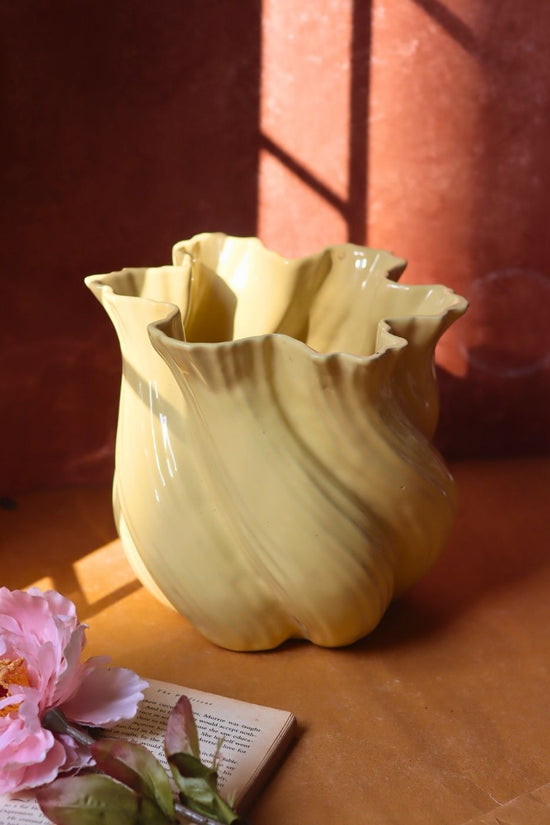Butter Yellow Statement Vase with premium quality material