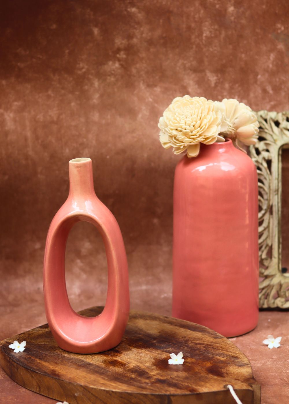 Pink Contour & Pink Tall vase combo handmade in India