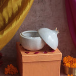 handmade White Speckled Anar Jar Diwali Gift Box