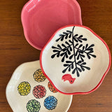 set of three dessert plate handmade in india 