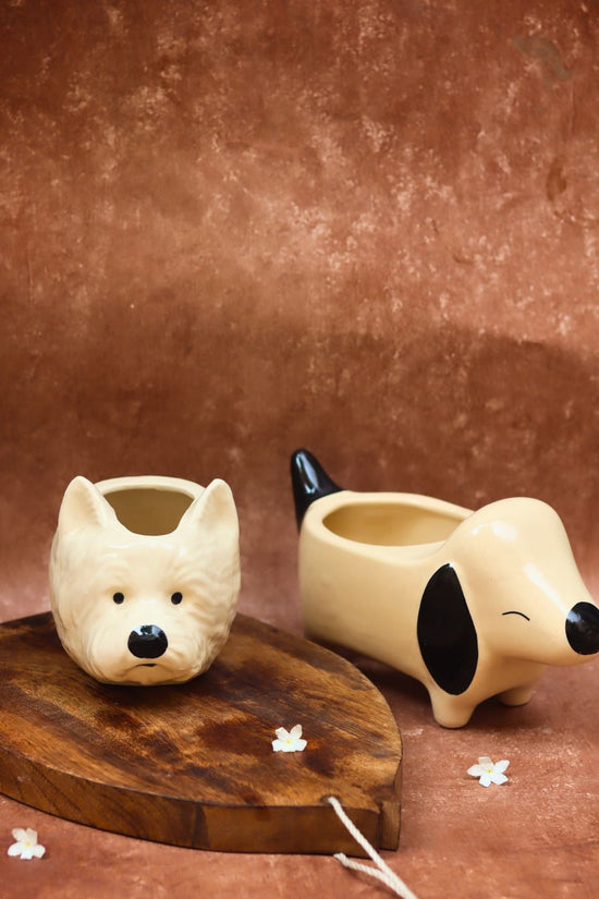 handmade Cutest Dog Planter & Pomeranian Dog Planter combo