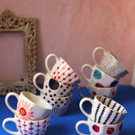 Set of 10 Floral Charm Mugs (for the price of 7) handmade in india