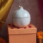 White Speckled Anar Jar Diwali Gift Box made by ceramic