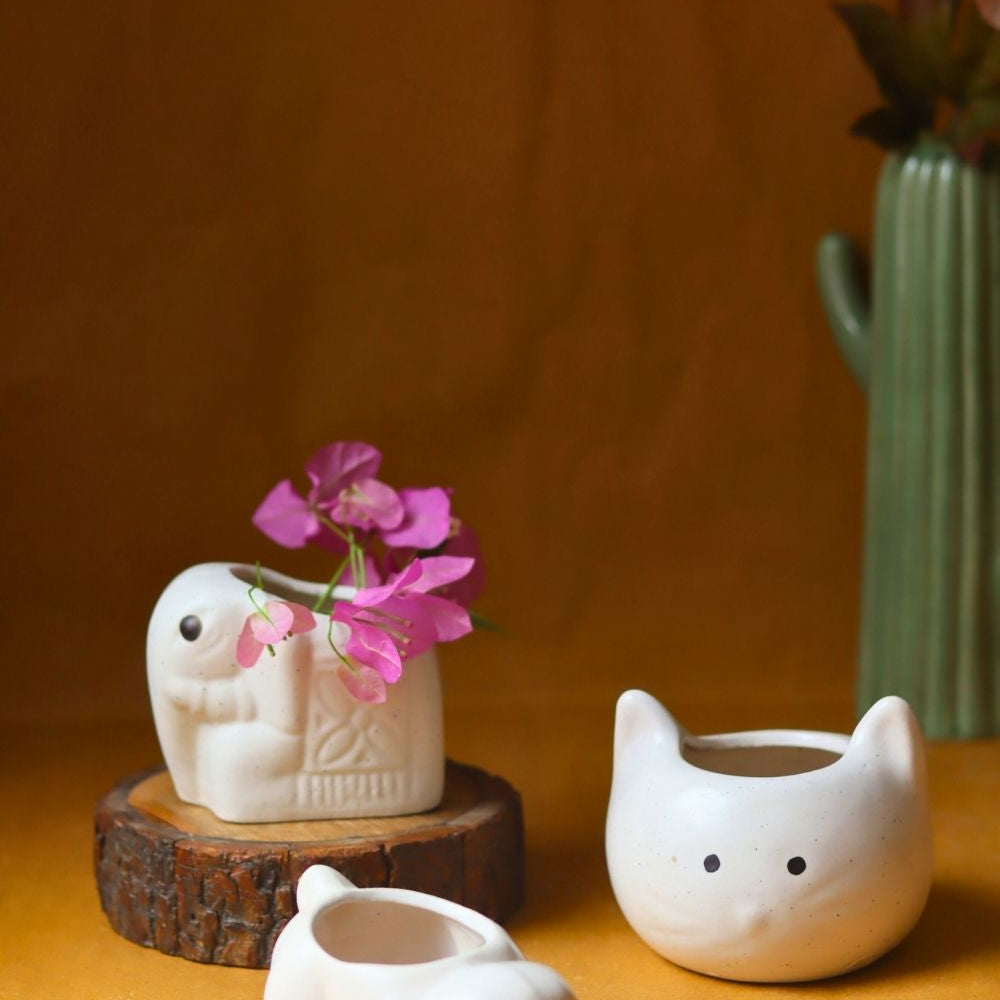 handmade Set of 3 - Happy Tails Planters