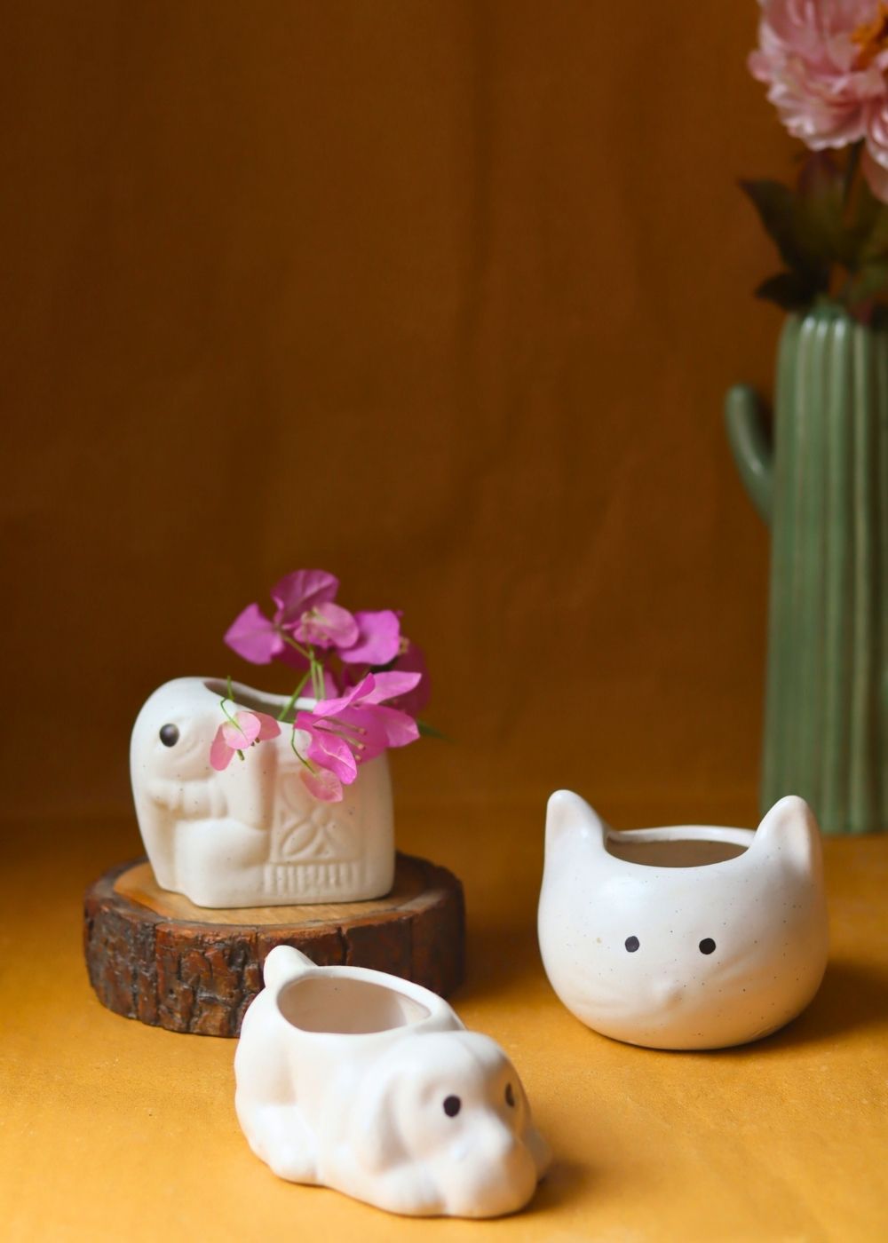 handmade Set of 3 - Happy Tails Planters