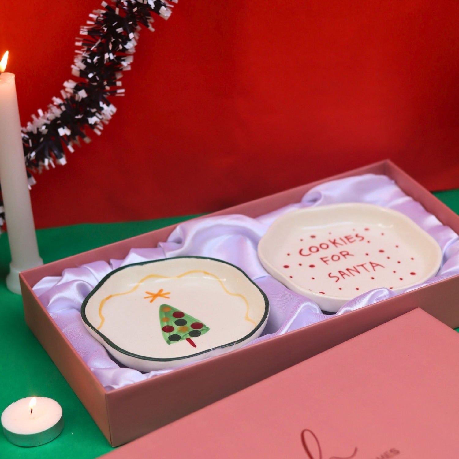 Lead free Cookies for Santa & The Xmas Dessert plate in a Gift Box