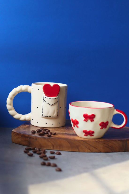 Handmade Love Letter & Bow Mug