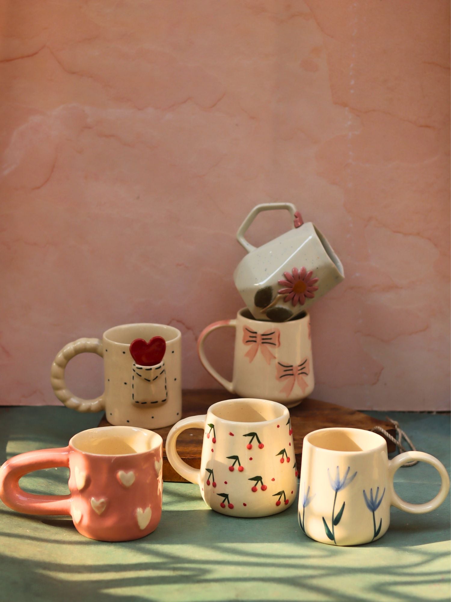 Set of 6 Blooming Hearts Mugs (for the price of 5)
