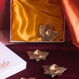 handmade Brass Lotus Diya  in a Gift Box