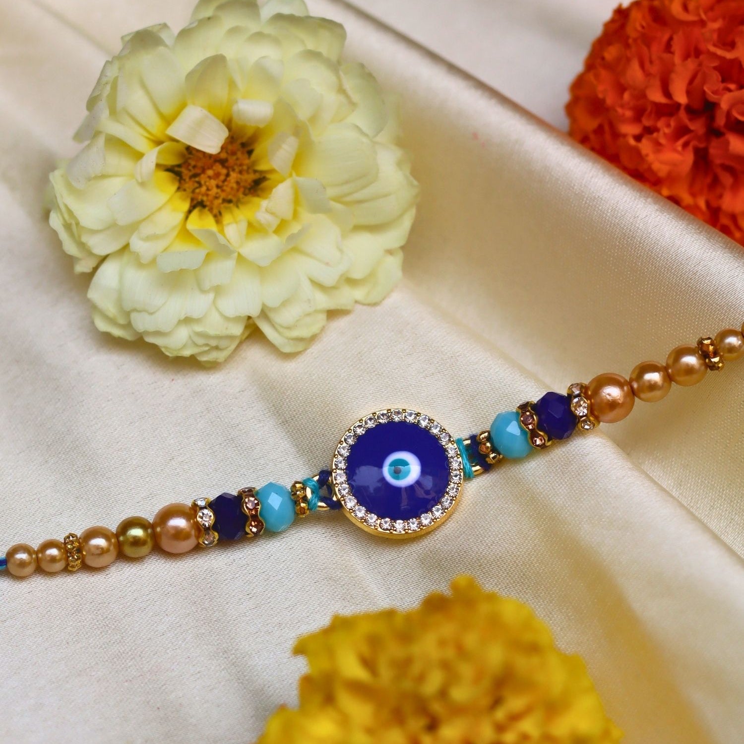Handmade Royal Nazar Rakhi - Round
