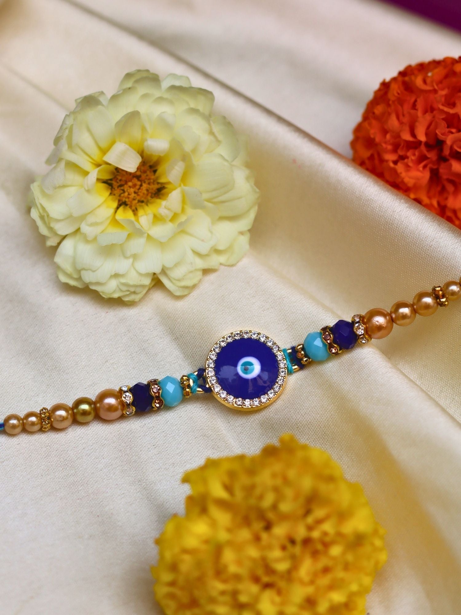 Handmade Royal Nazar Rakhi - Round