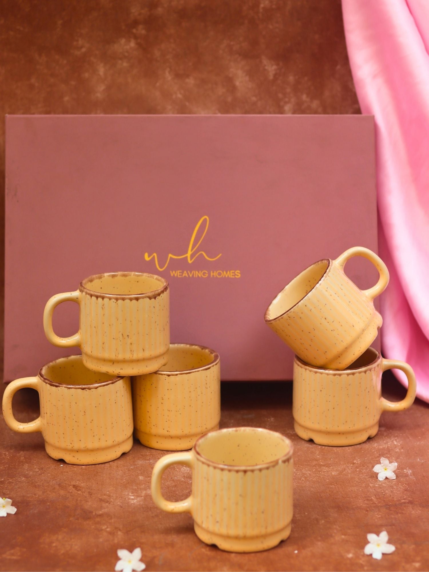 Set of 6 - Ivory Bliss Tea Cups in a gift box with premium quality material