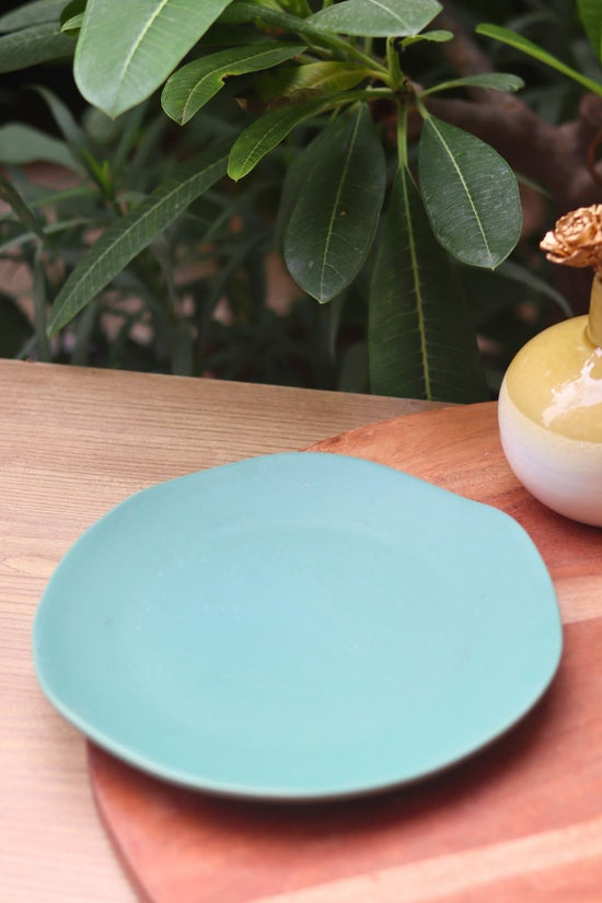Handmade misfit teal plate