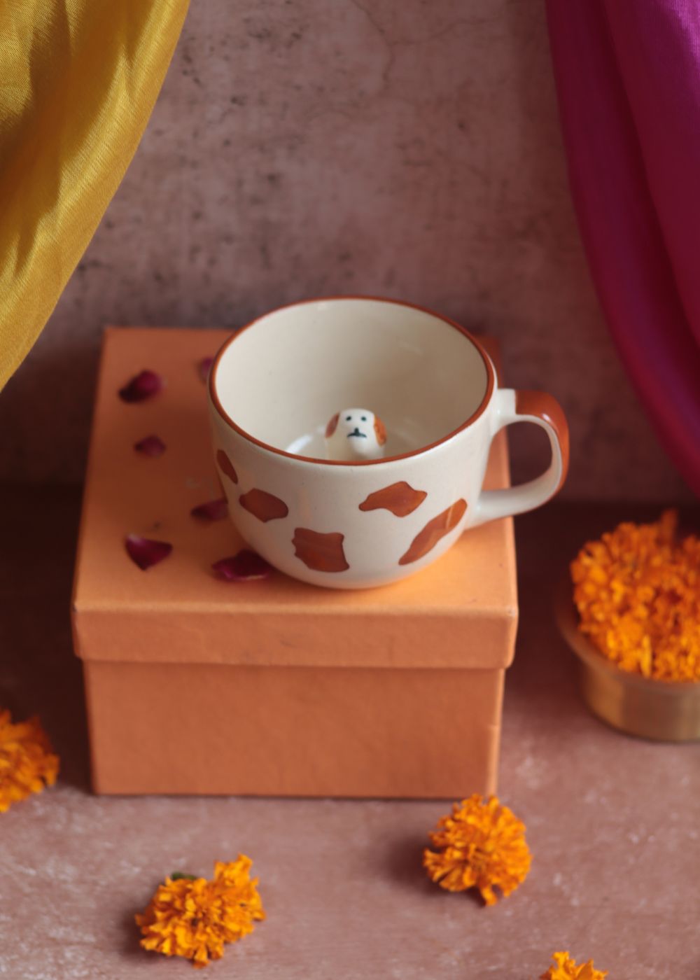 Dog Mug Diwali Gift Box handmade in india