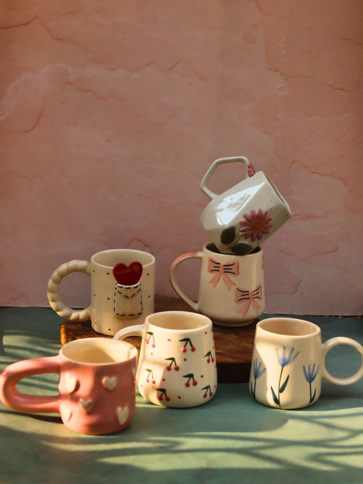 Set of 6 Blooming Hearts Mugs (for the price of 5)