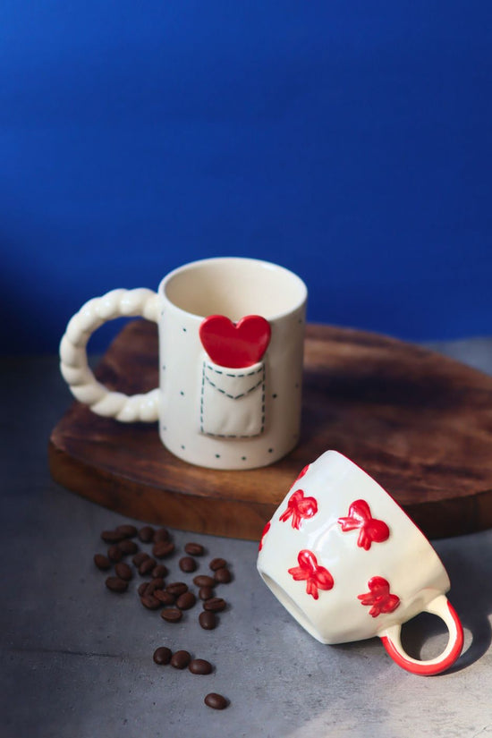 Love Letter & Bow Mug handmade in india