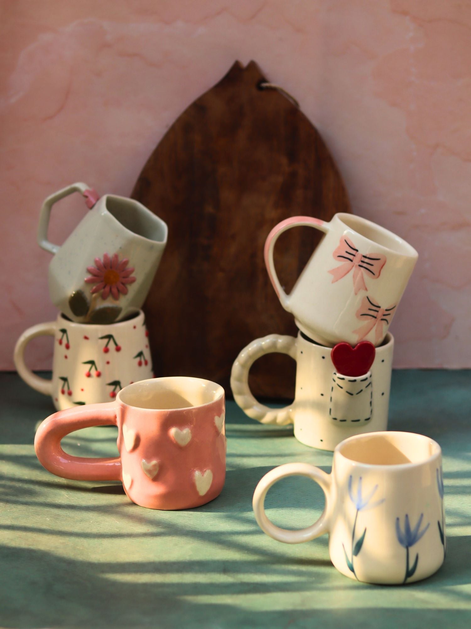Set of 6 Blooming Hearts Mugs (for the price of 5)