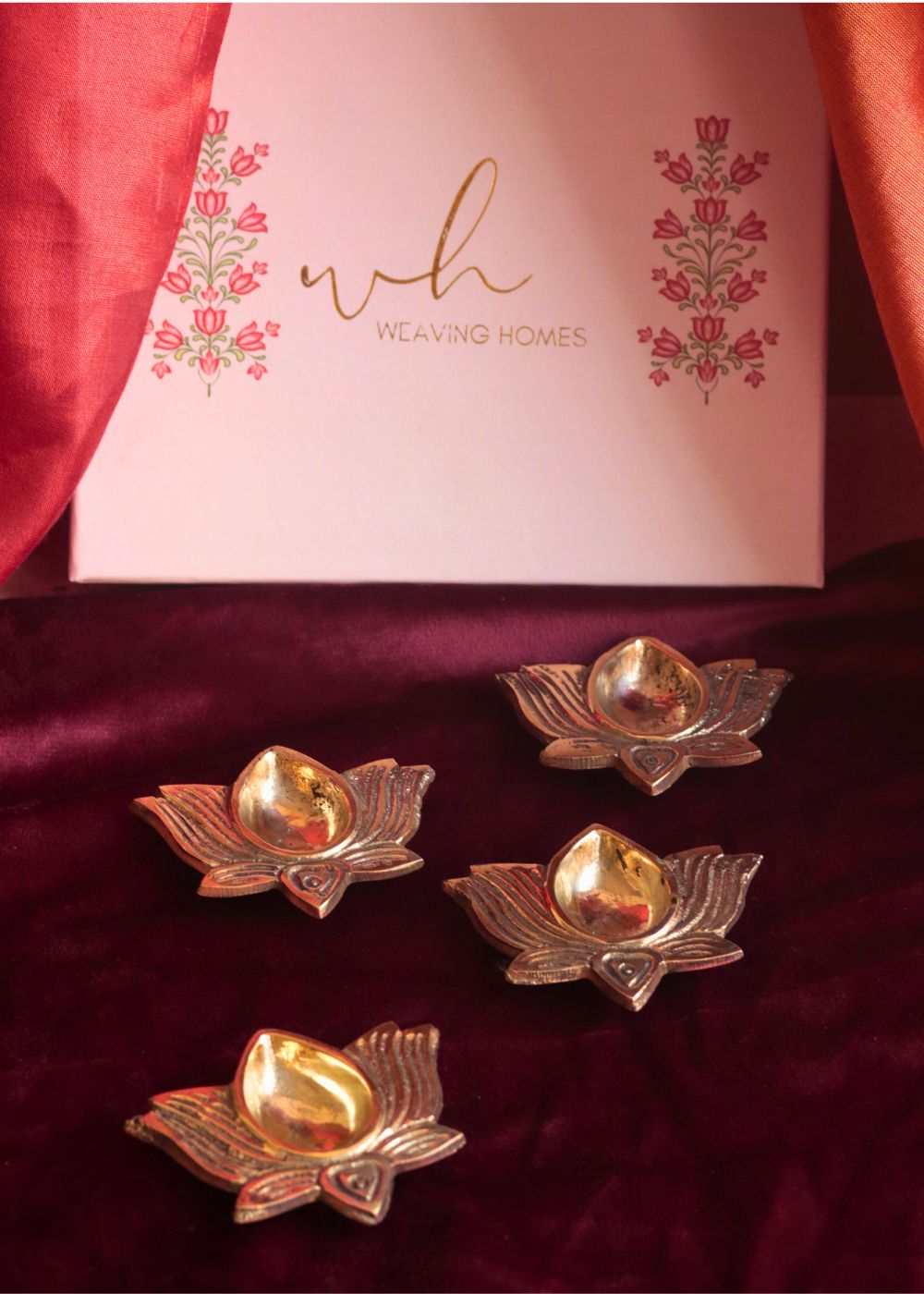 Brass Lotus Diya  in a Gift Box made by brass