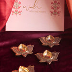 Brass Lotus Diya  in a Gift Box made by brass