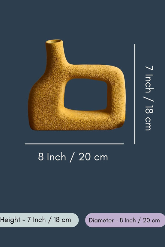 Aesthetic Square Vase - Mustard