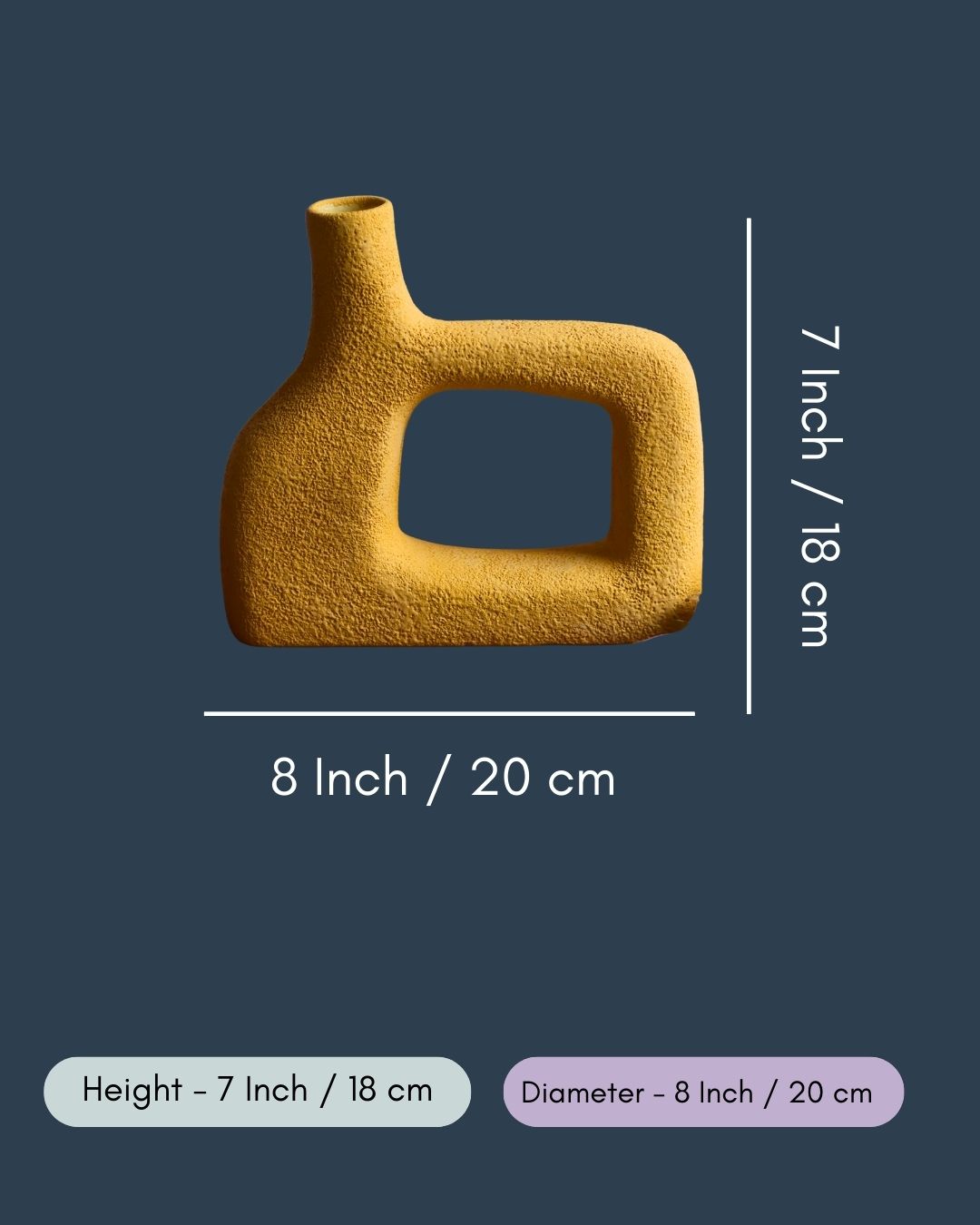 Aesthetic Square Vase - Mustard