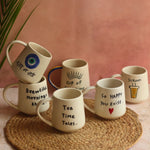 Set of 6 (Quoted Mugs) for the price of 5 handmade in india