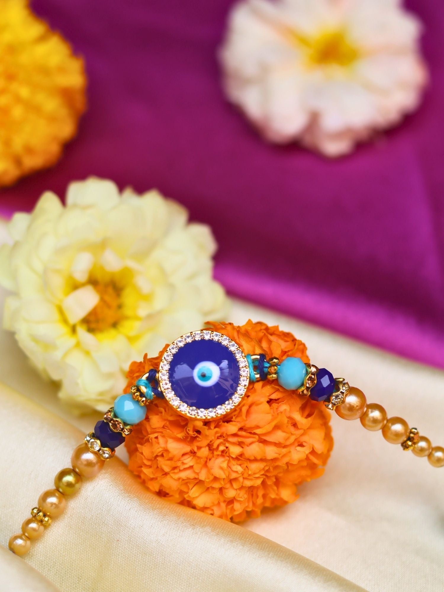 Royal Nazar Rakhi - Round handmade in India