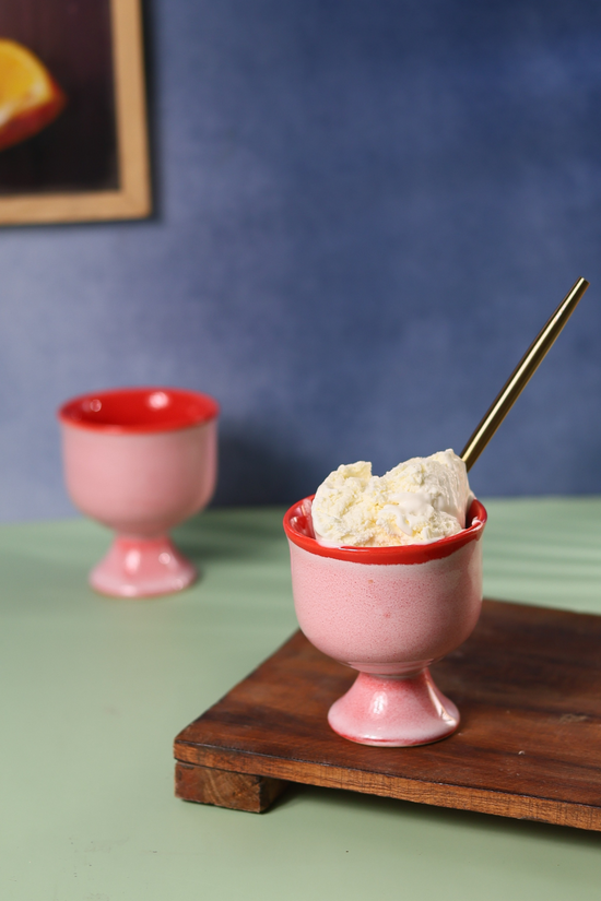 Handmade ceramic ice cream goblet 