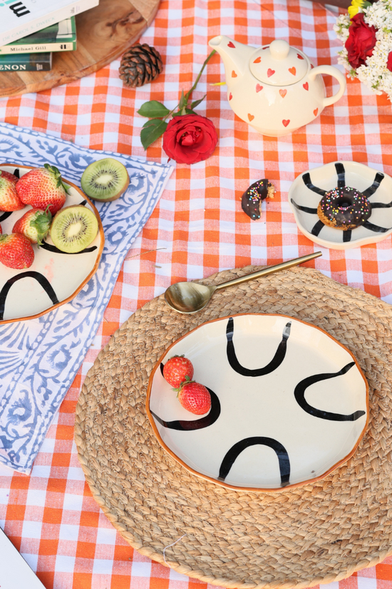 abstract snack & dessert plate made by ceramic 