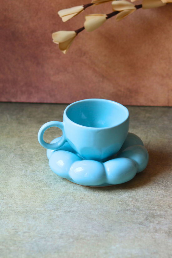 Sky blue cup & saucer
