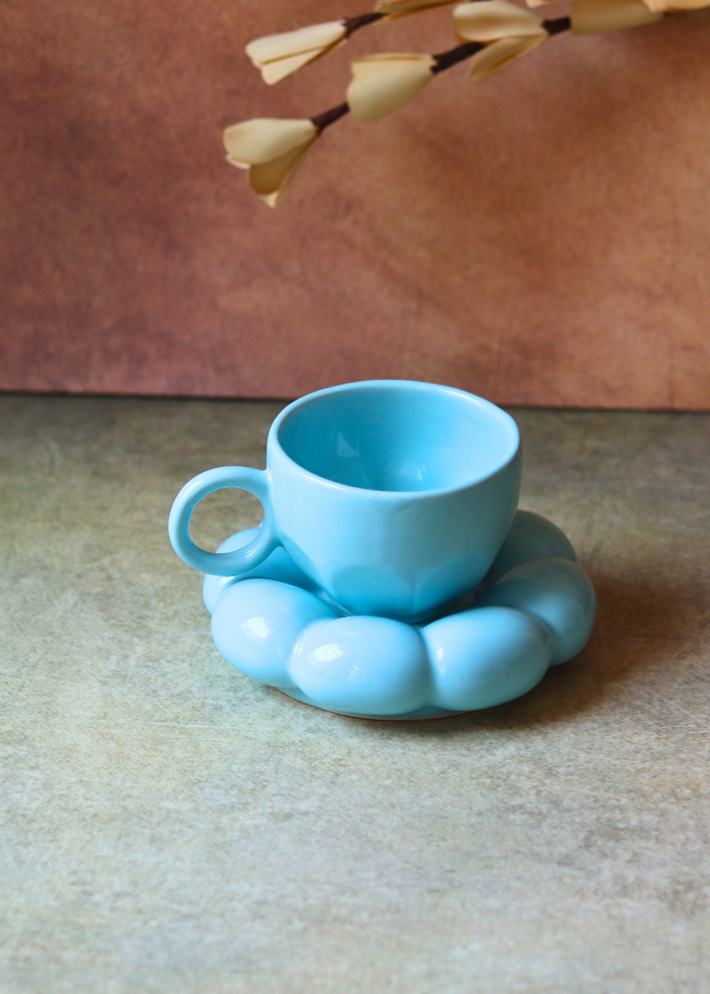 Sky blue cup & saucer