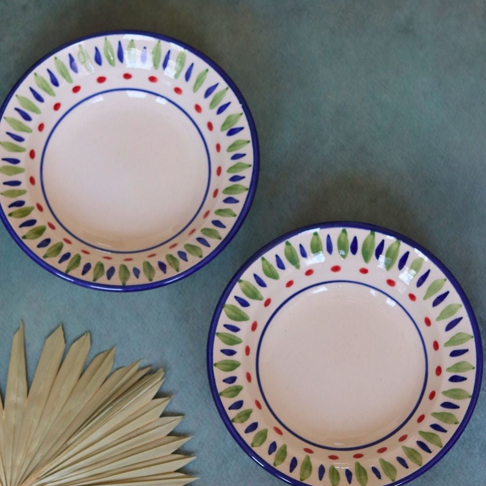 bohemian pasta plate made by ceramic