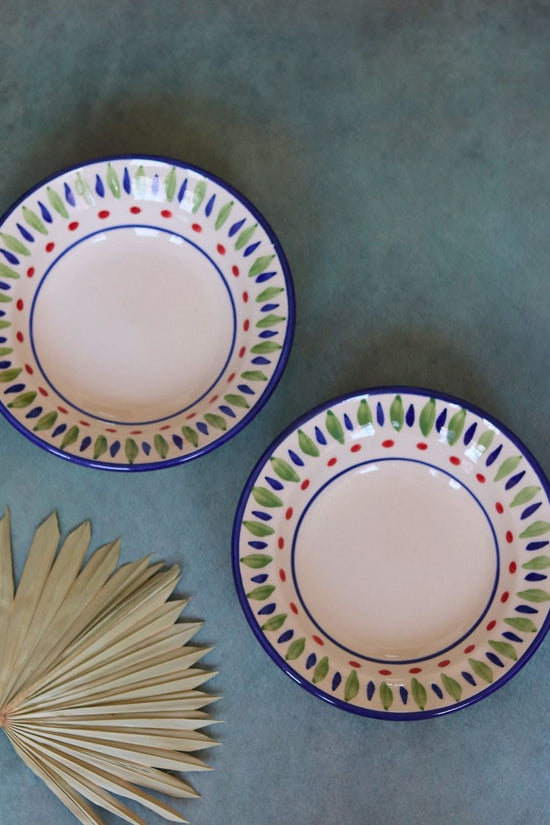 bohemian pasta plate made by ceramic