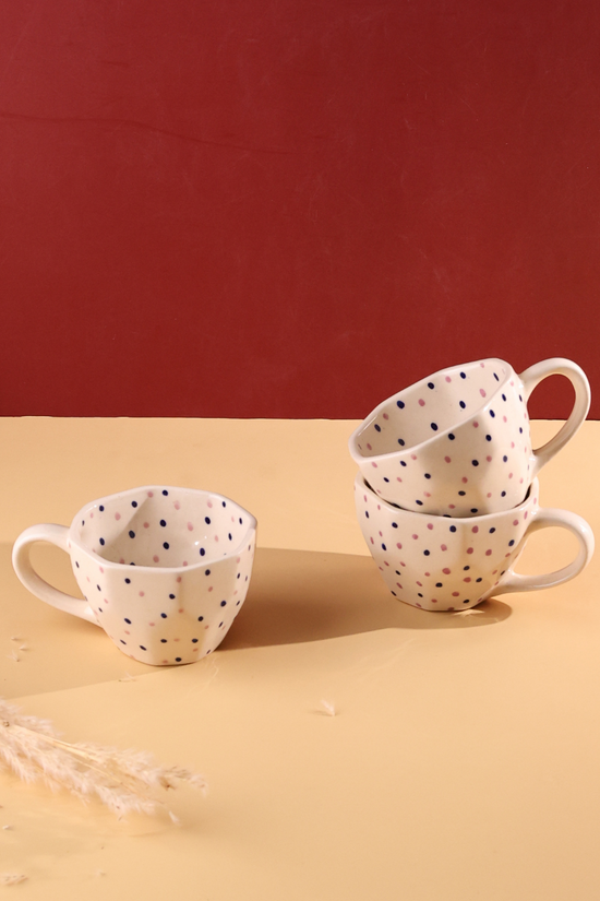 Handcrafted Purple Polka Coffee Mugs 