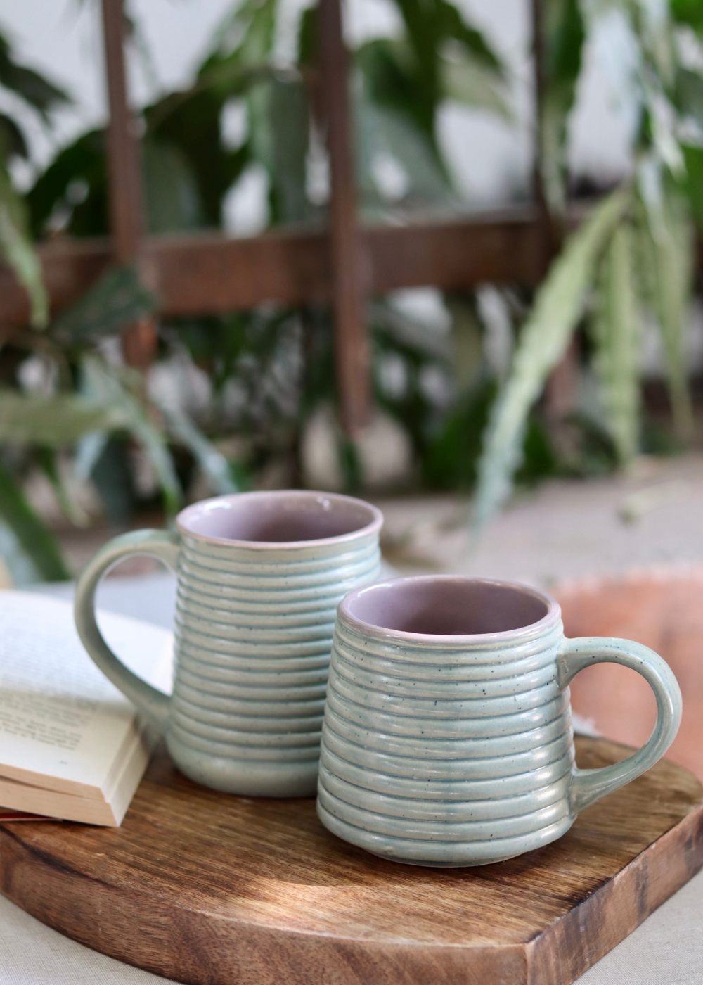 glossy mint & grey coffee mug, combo, handmade coffee mug, made by ceramic 