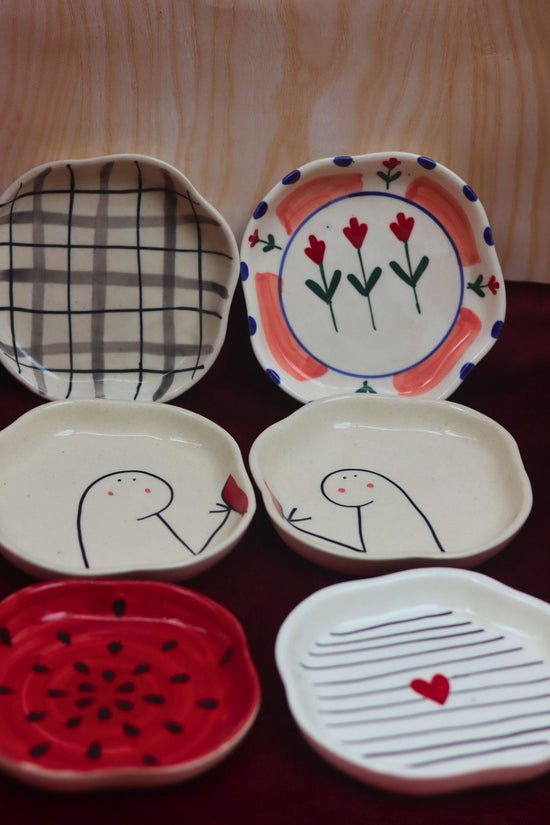 Set of 6 Tasty Treat Handmade Dessert plate (for the price of 5)
