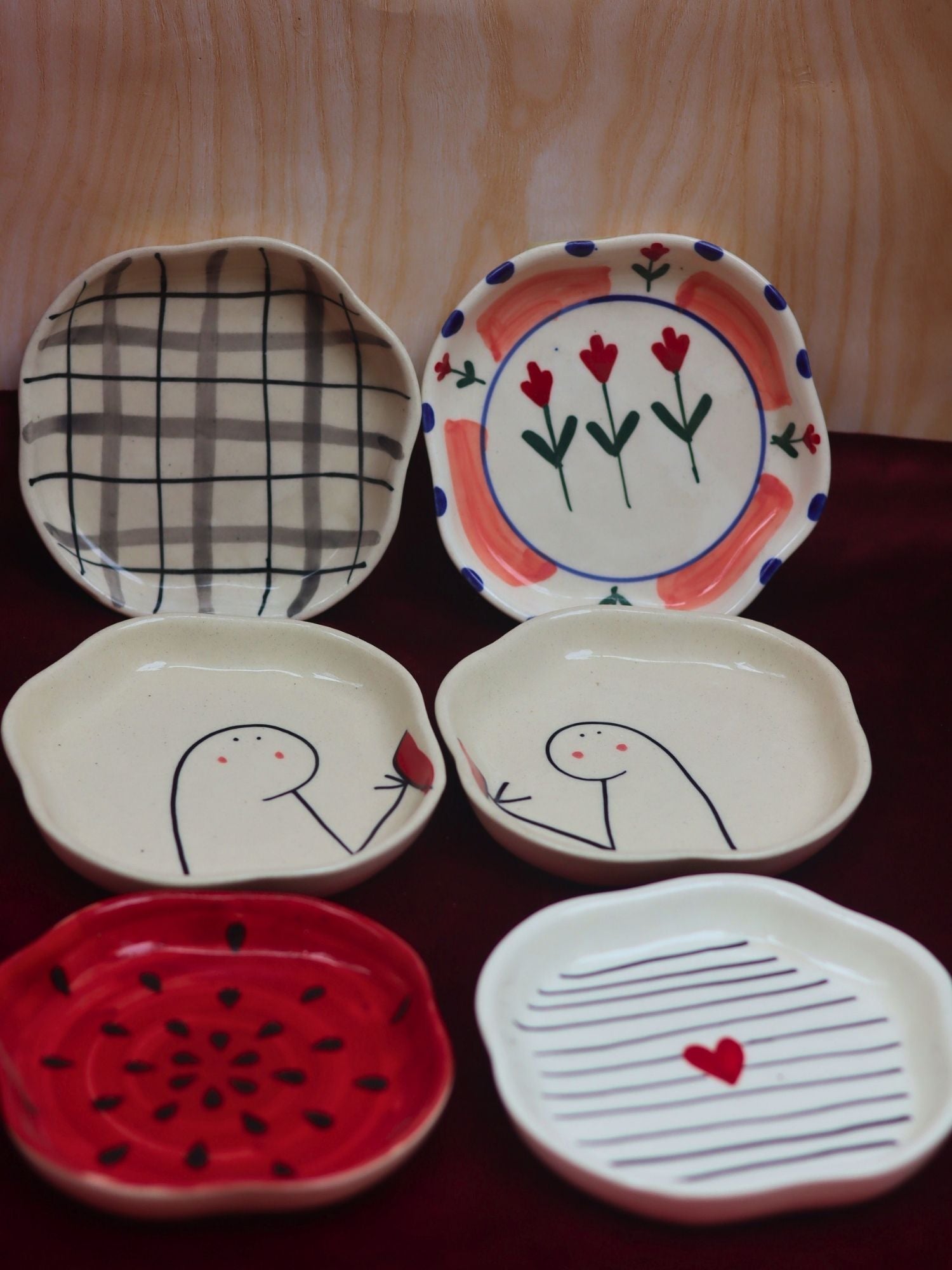Set of 6 Tasty Treat Handmade Dessert plate (for the price of 5)