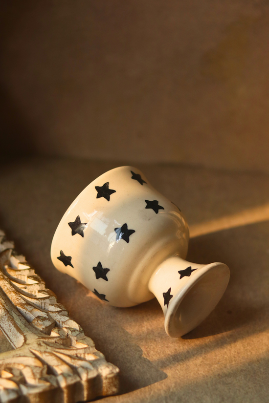 black ice cream goblet made by ceramic 