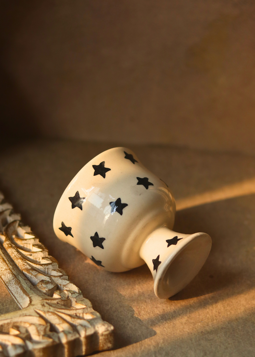 black ice cream goblet made by ceramic 
