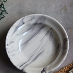 Handmade ceramic black marble pasta plate