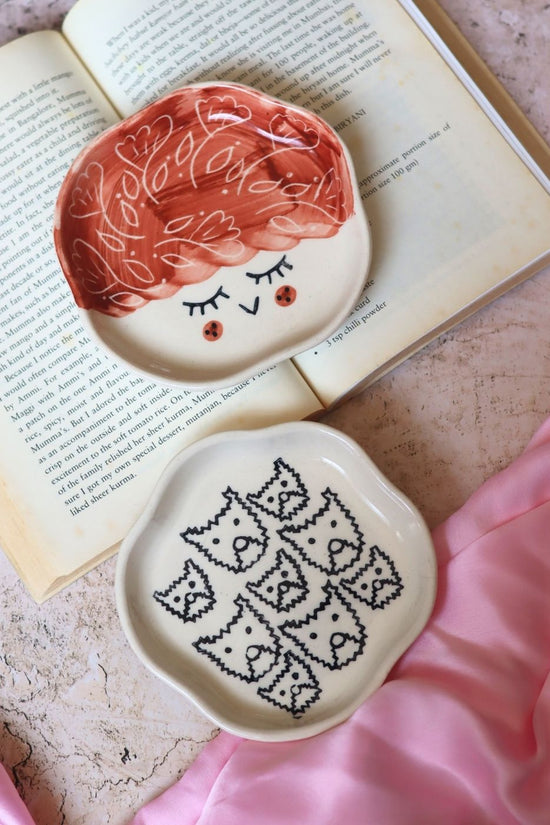 Cats & Tweety Handmade Dessert Plate made by ceramic